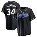 MATTH LA.Dodgers #34 Fernando Valenzuela Player Black Carbon Limited Home Stitched Jerseys