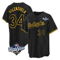 MATTH LA.Dodgers #34 Fernando Valenzuela Player Black World Series Snake Skin City Game Home Stitched Jerseys