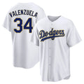 MATTH LA.Dodgers #34 Fernando Valenzuela Player Gold White 2026 Collection Stadium Game Stitched Jerseys