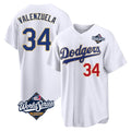 MATTH LA.Dodgers #34 Fernando Valenzuela Player Gold White World Series 2026 Collection Stadium Limited Stitched Jerseys