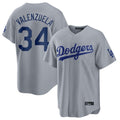 MATTH LA.Dodgers #34 Fernando Valenzuela Player Gray Game Stitched Jerseys
