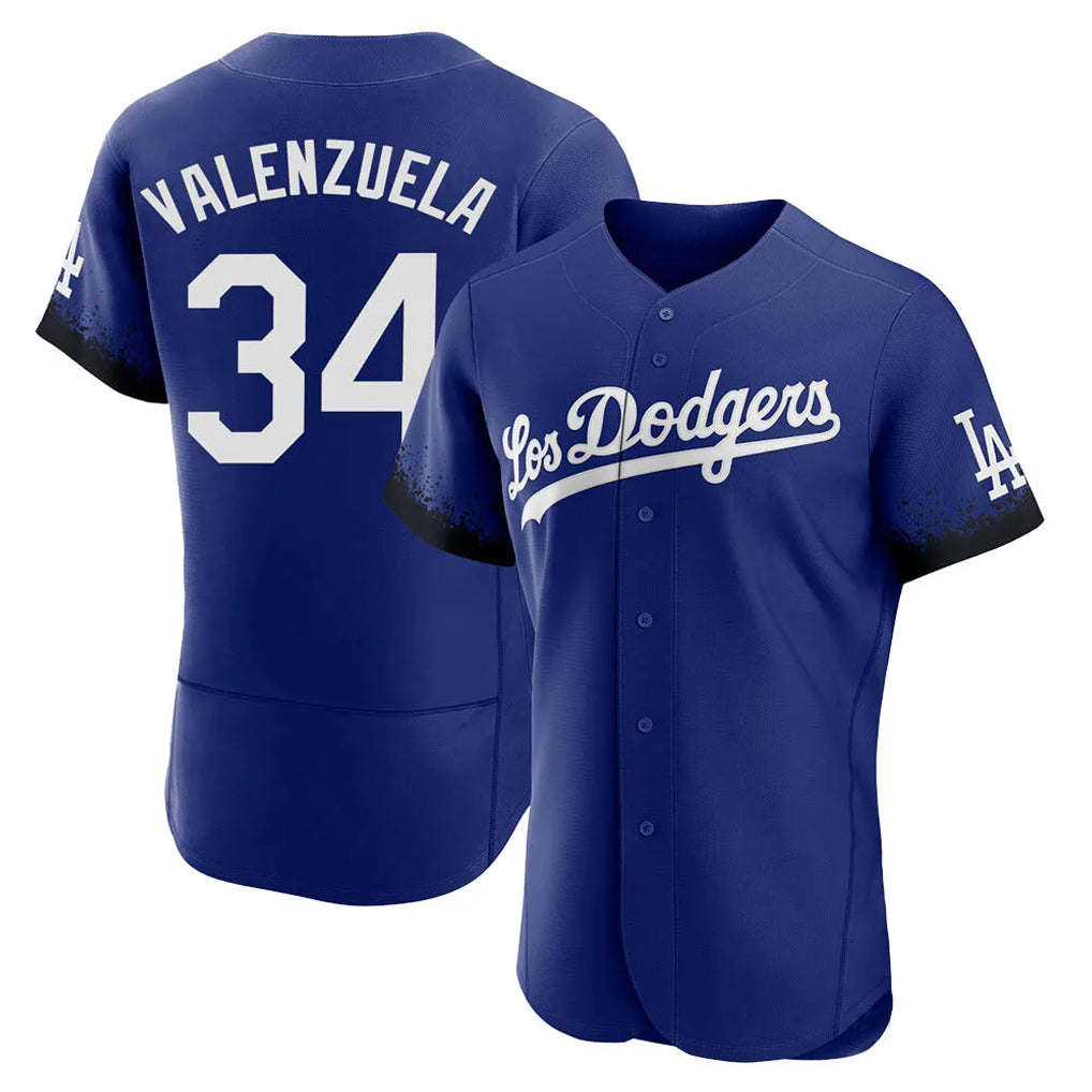 MATTH LA.Dodgers #34 Fernando Valenzuela Player Royal City Connect Elite Home Stitched Jerseys
