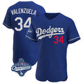 MATTH LA.Dodgers #34 Fernando Valenzuela Player Royal World Series Meet Limited Elite Home Stitched Jerseys