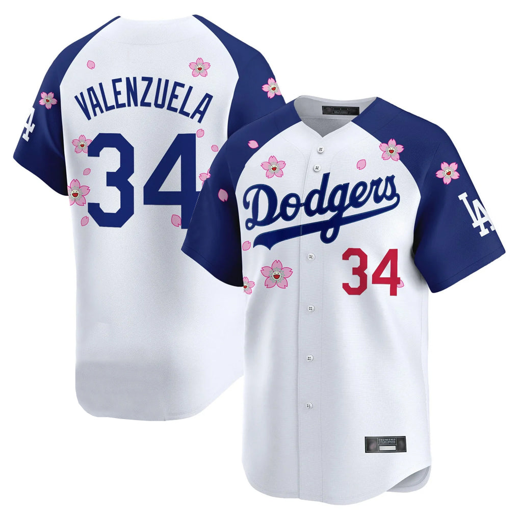 MATTH LA.Dodgers #34 Fernando Valenzuela Player White-Royal Tokyo Series Vapor Premier Limited Stitched Jerseys