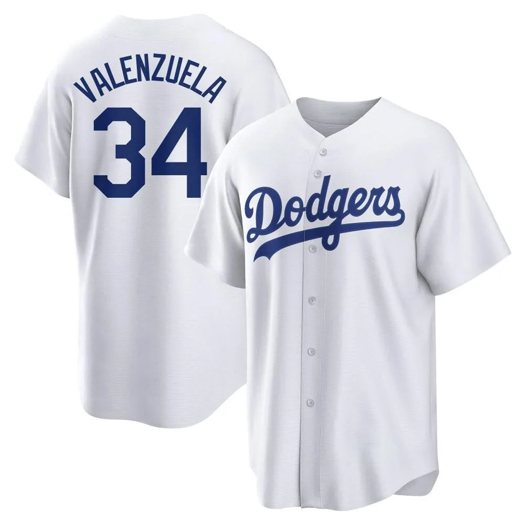 MATTH LA.Dodgers #34 Fernando Valenzuela Player White Game Home Stitched Jerseys