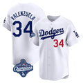 MATTH LA.Dodgers #34 Fernando Valenzuela Player White World Series Meet Limited Home Stitched Jerseys