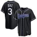MATTH LA.Dodgers #3 Edwin D¡§aaz Player Black Carbon Limited Home Stitched Jerseys