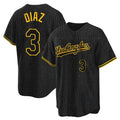 MATTH LA.Dodgers #3 Edwin D¡§aaz Player Black Gold Limited Home Stitched Jerseys
