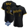 MATTH LA.Dodgers #3 Edwin D¡§aaz Player Black World Series Meet Snake Skin City Limited Elite Home Stitched Jerseys
