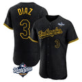 MATTH LA.Dodgers #3 Edwin D¡§aaz Player Black World Series Snake Skin City Limited Elite Home Stitched Jerseys