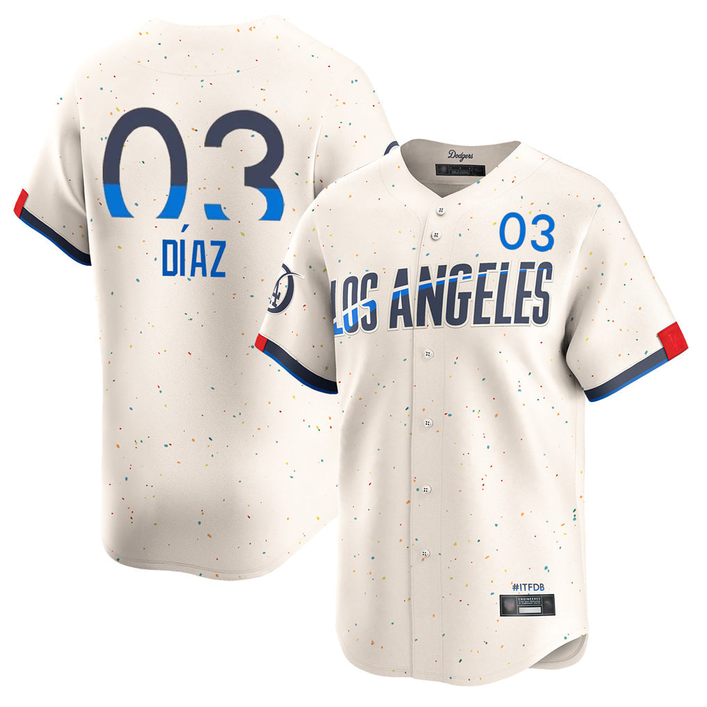 MATTH LA.Dodgers #3 Edwin D¡§aaz Player Cream City Connect Limited Home Stitched Jerseys
