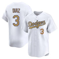 MATTH LA.Dodgers #3 Edwin D¡§aaz Player Gold Collection Limited Home Stitched Jerseys