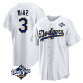 MATTH LA.Dodgers #3 Edwin D¡§aaz Player Gold White World Series 2026 Collection Stadium Game Stitched Jerseys