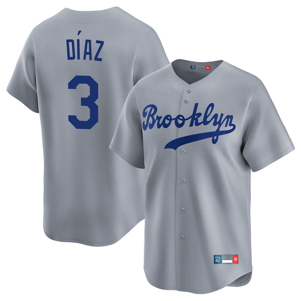MATTH LA.Dodgers #3 Edwin D¡§aaz Player Gray Game Limited Home Stitched Jerseys
