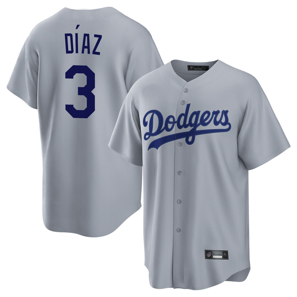MATTH LA.Dodgers #3 Edwin D¡§aaz Player Gray Game Stitched Jerseys