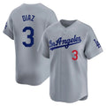 MATTH LA.Dodgers #3 Edwin D¡§aaz Player Gray Limited Home Stitched Jerseys