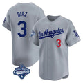 MATTH LA.Dodgers #3 Edwin D¡§aaz Player Gray World Series Meet Limited Home Stitched Jerseys