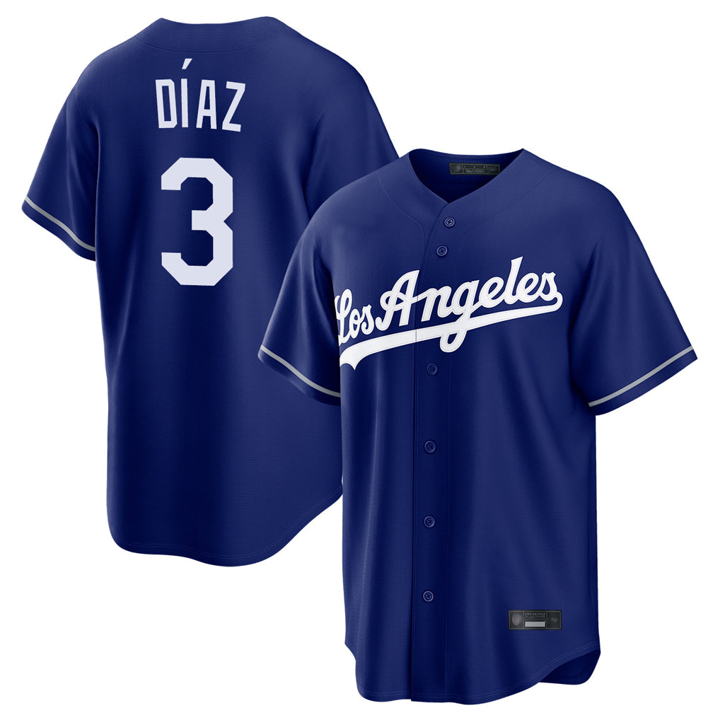 MATTH LA.Dodgers #3 Edwin D¡§aaz Player Royal Game Stitched Jerseys
