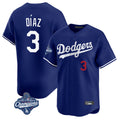 MATTH LA.Dodgers #3 Edwin D¡§aaz Player Royal World Series Meet Limited Home Stitched Jerseys