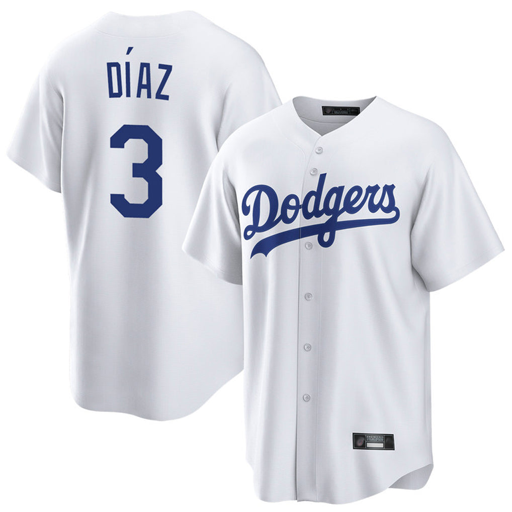 MATTH LA.Dodgers #3 Edwin D¡§aaz Player White Game Home Stitched Jerseys