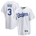 MATTH LA.Dodgers #3 Edwin D¡§aaz Player White Game Home Stitched Jerseys