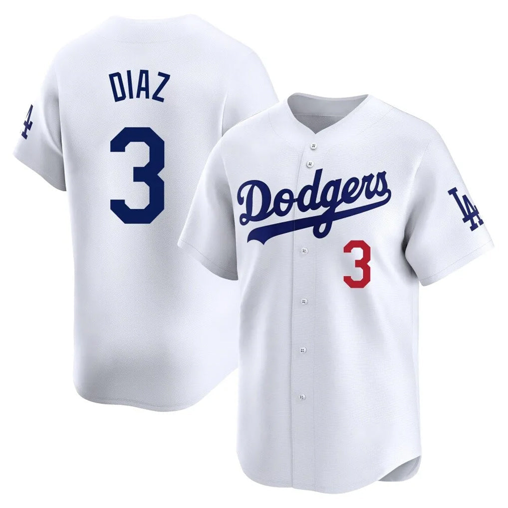 MATTH LA.Dodgers #3 Edwin D¡§aaz Player White Limited Home Stitched Jerseys