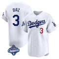 MATTH LA.Dodgers #3 Edwin D¡§aaz Player White World Series Meet Limited Home Stitched Jerseys