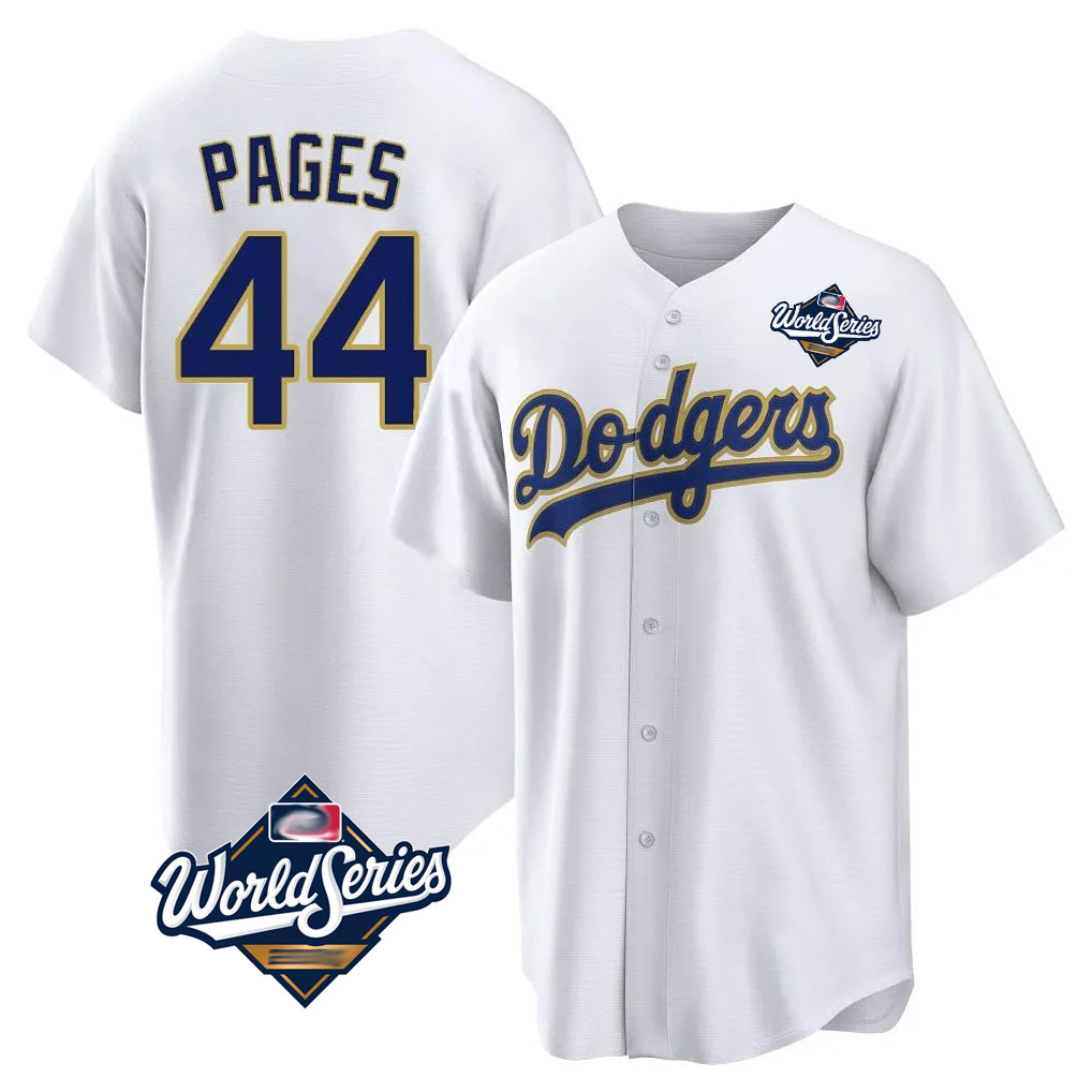 MATTH LA.Dodgers #44 Andy Pages Player Gold White World Series 2026 Collection Stadium Game Stitched Jerseys