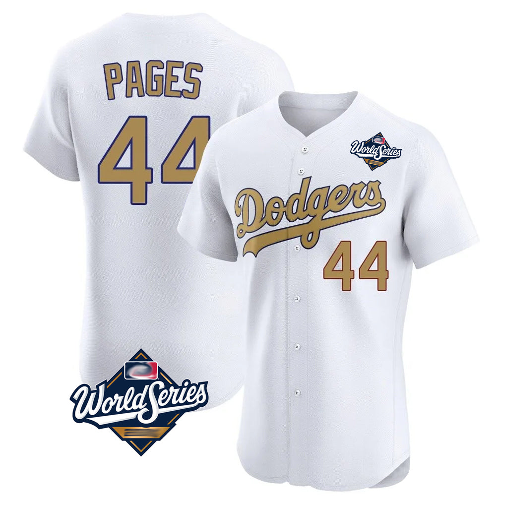 MATTH LA.Dodgers #44 Andy Pages Player Gold World Series Limited Elite Home Stitched Jerseys