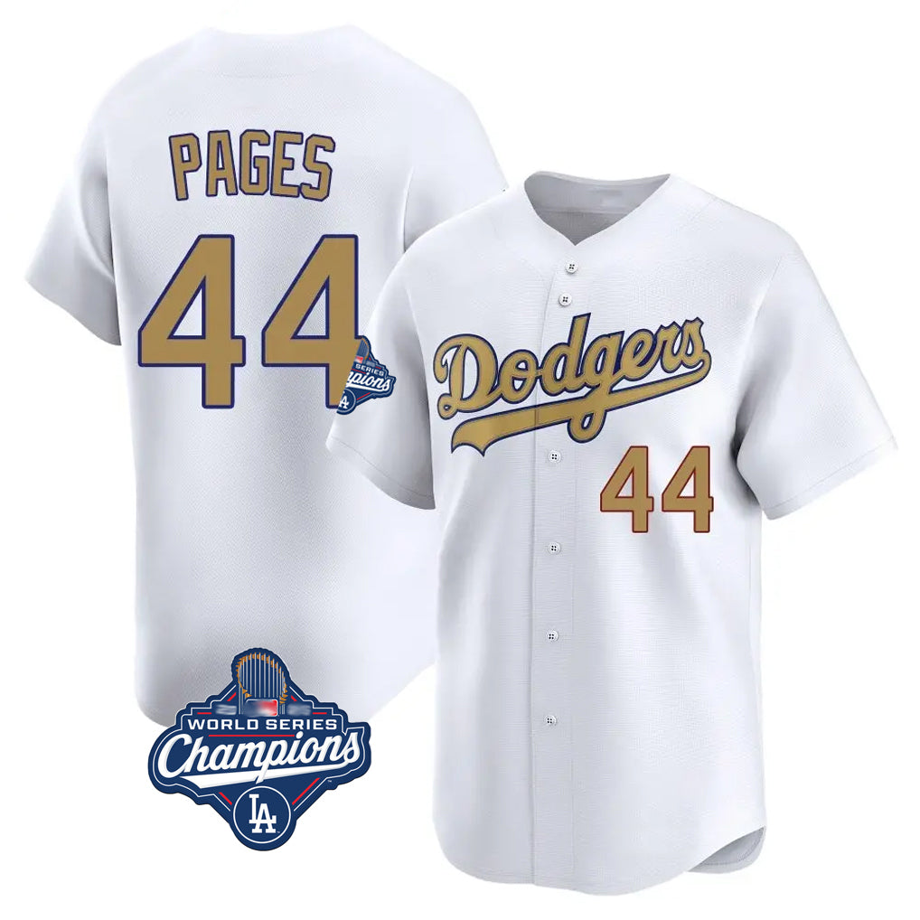 MATTH LA.Dodgers #44 Andy Pages Player Gold World Series Meet Collection Limited Home Stitched Jerseys