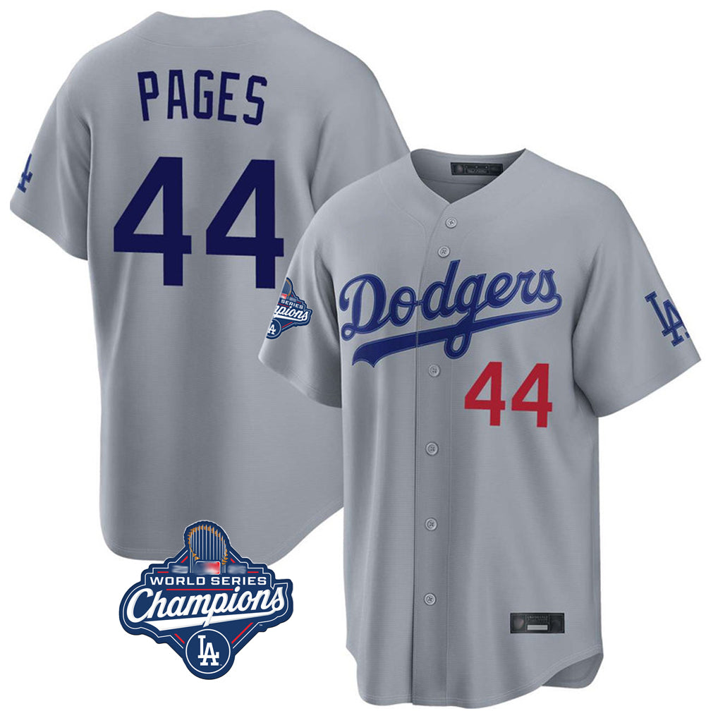 MATTH LA.Dodgers #44 Andy Pages Player Gray World Series Meet Game Home Stitched Jerseys
