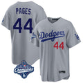 MATTH LA.Dodgers #44 Andy Pages Player Gray World Series Meet Game Home Stitched Jerseys