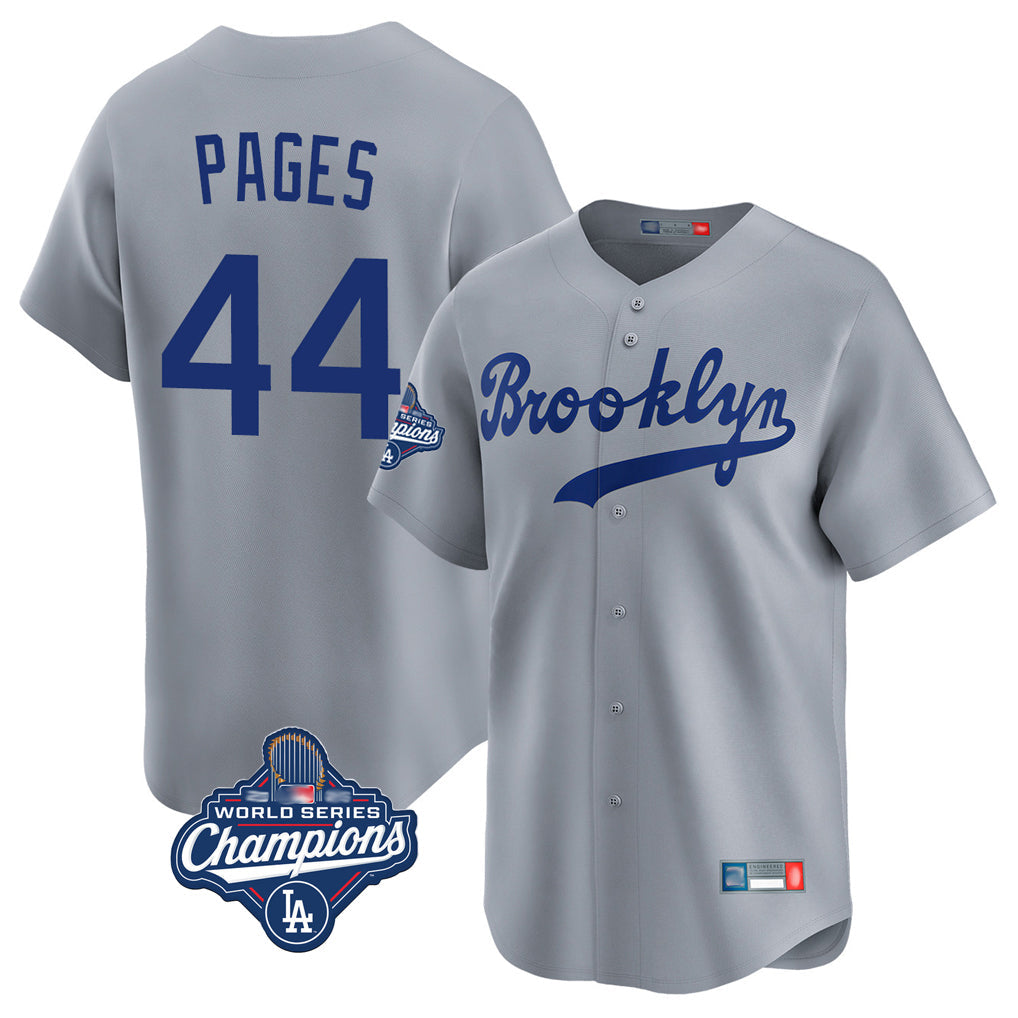 MATTH LA.Dodgers #44 Andy Pages Player Gray World Series Meet Game Limited Home Stitched Jerseys