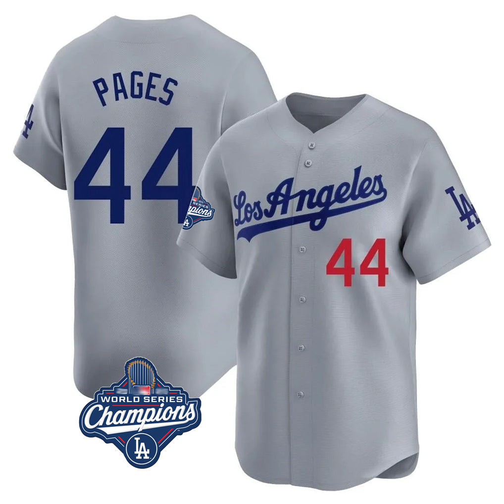 MATTH LA.Dodgers #44 Andy Pages Player Gray World Series Meet Limited Home Stitched Jerseys