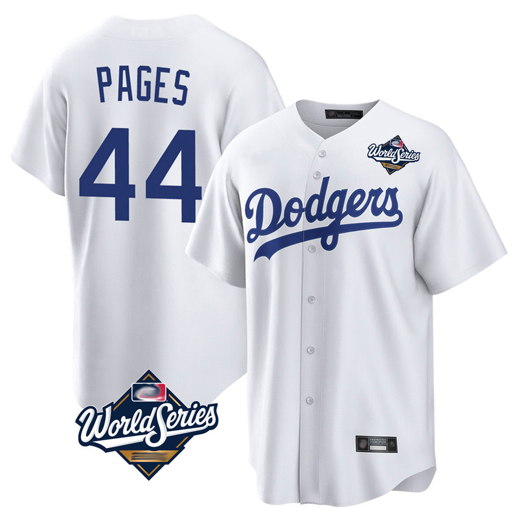 MATTH LA.Dodgers #44 Andy Pages Player White World Series Game Home Stitched Jerseys