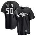 MATTH LA.Dodgers #50 Mookie Betts Player Black Carbon Limited Game Stitched Jerseys