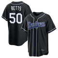 MATTH LA.Dodgers #50 Mookie Betts Player Black Carbon Limited Home Stitched Jerseys