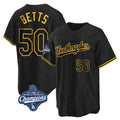 MATTH LA.Dodgers #50 Mookie Betts Player Black Gold World Series Meet Limited Home Stitched Jerseys
