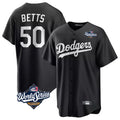 MATTH LA.Dodgers #50 Mookie Betts Player Black World Series Carbon Limited Game Stitched Jerseys