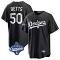 MATTH LA.Dodgers #50 Mookie Betts Player Black World Series Meet Carbon Limited Game Stitched Jerseys