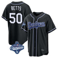 MATTH LA.Dodgers #50 Mookie Betts Player Black World Series Meet Carbon Limited Home Stitched Jerseys