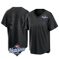 MATTH LA.Dodgers #50 Mookie Betts Player Black World Series Pitch Fashion T-shirt Stitched Jerseys