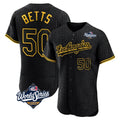 MATTH LA.Dodgers #50 Mookie Betts Player Black World Series Snake Skin City Limited Elite Home Stitched Jerseys