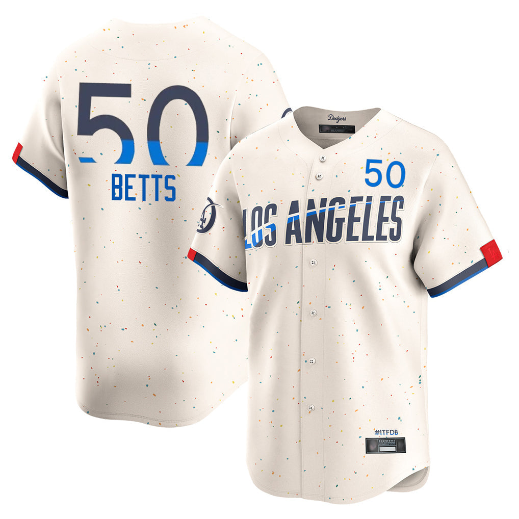 MATTH LA.Dodgers #50 Mookie Betts Player Cream City Connect Limited Home Stitched Jerseys