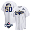 MATTH LA.Dodgers #50 Mookie Betts Player Gold White World Series 2026 Collection Stadium Game Stitched Jerseys