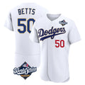 MATTH LA.Dodgers #50 Mookie Betts Player Gold White World Series 2026 Collection Stadium Limited Elite Stitched Jerseys