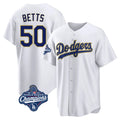 MATTH LA.Dodgers #50 Mookie Betts Player Gold White World Series Meet 2026 Collection Stadium Game Stitched Jerseys