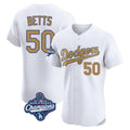 MATTH LA.Dodgers #50 Mookie Betts Player Gold World Series Meet Limited Elite Home Stitched Jerseys