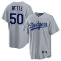 MATTH LA.Dodgers #50 Mookie Betts Player Gray Game Stitched Jerseys