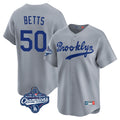 MATTH LA.Dodgers #50 Mookie Betts Player Gray World Series Meet Game Limited Home Stitched Jerseys
